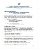 ICD-10s and the WC System (Spotlight Report, published 09/15)