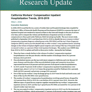 California Workers' Compensation Inpatient Hospitalization Trends, 2010-2019 (Research Update, November 2020)